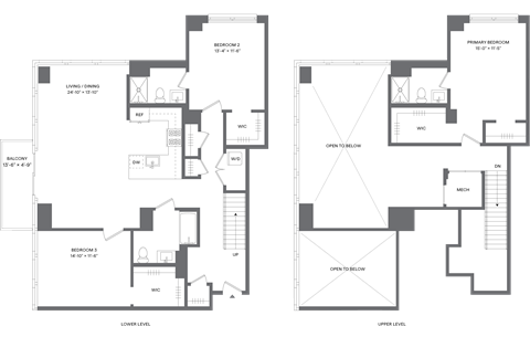 Floor plan for 3 beds, 3 baths, 1672 sqft